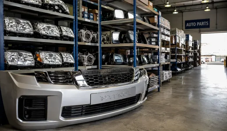 Nissan used spare parts Mussafah Abu Dhabi warehouse interior