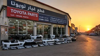 Toyota used spare parts Mussafah Abu Dhabi warehouse interior